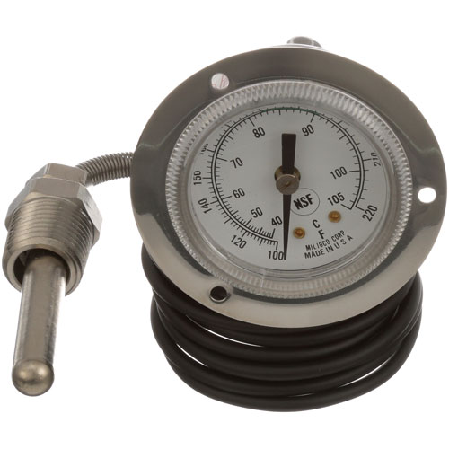 Middleby Marshall A16181 Rinse Thermometer 2, 100-220F, Front Flang