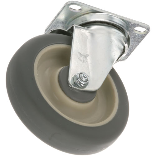Component Hardware Group CMP1-5PBN 6" Grey Polyurethane Swivel Plate Caster W/ Brake