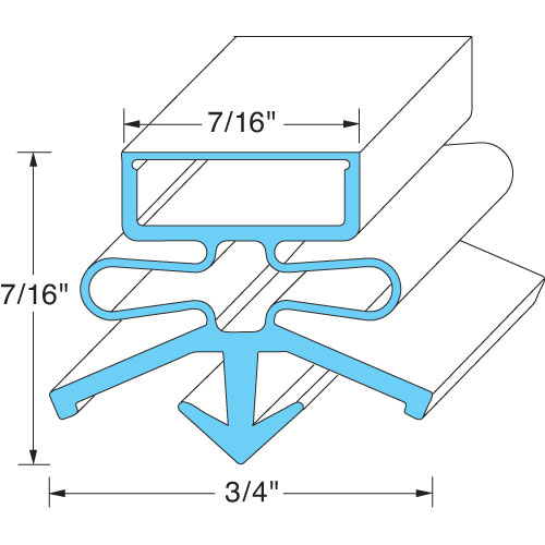 Beverage Air 703-372CAA Black Rubber Door Gasket, 7/16"MAG, 3/8" X 31 3/8"