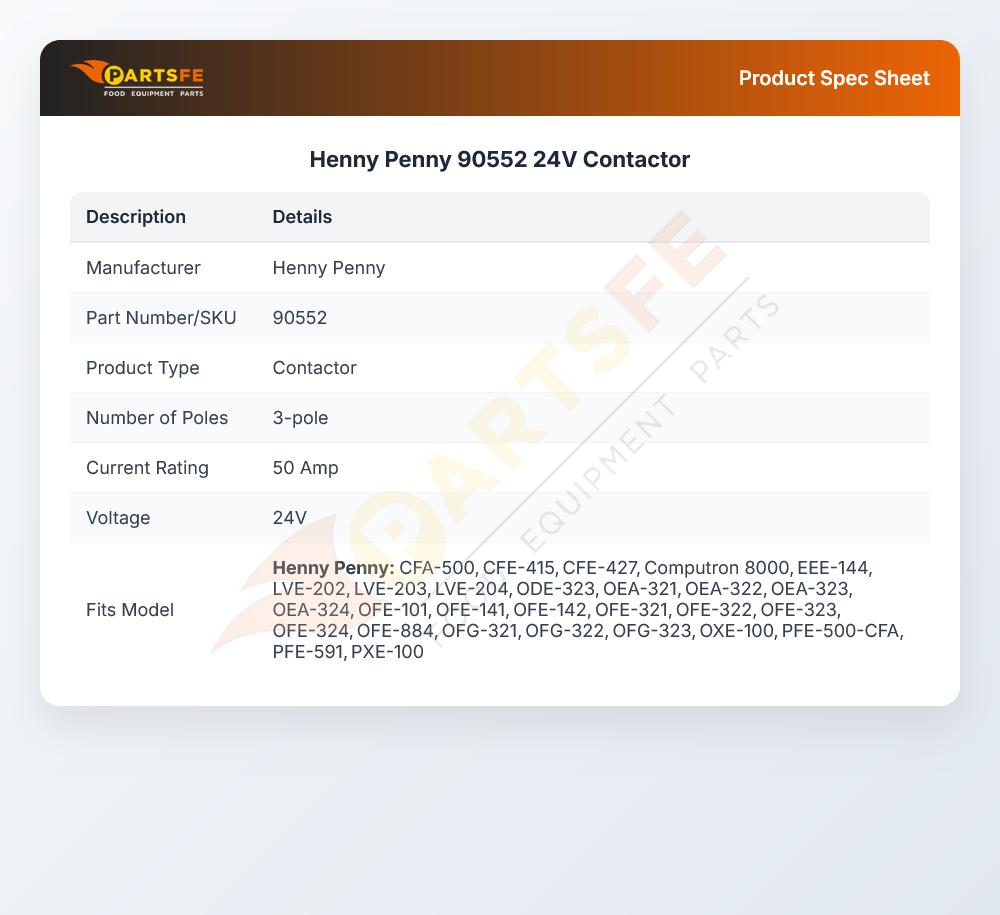 Henny Penny 90552 24V Contactor
