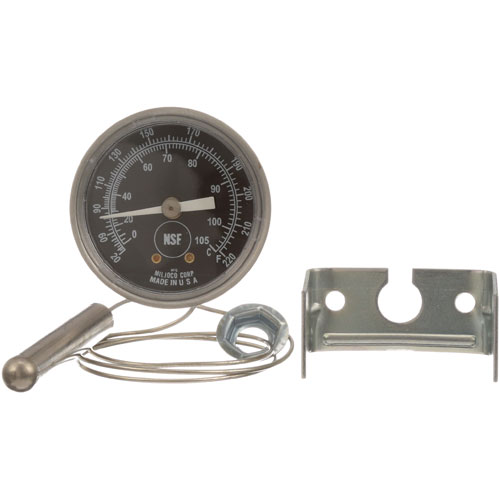 Cres Cor 5238 030 K 2" Dial Thermometer with U-Clamp Mount and 7/16" x 2-1/2" Bulb,  20-220&deg;F
