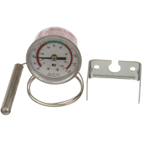 Hobart 00-851800-00028 2" Dial Temperature Gauge W/ .26" X 2.5" Blub, Green Range 140-180&deg;F