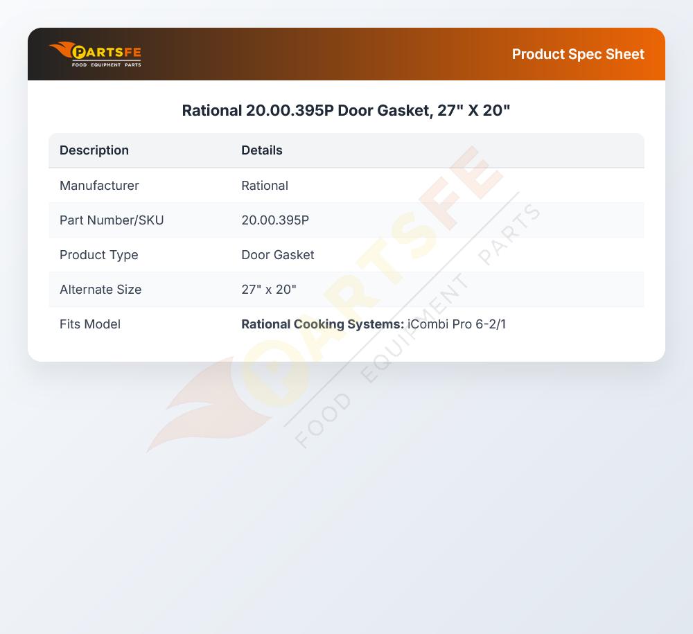 Rational 20.00.395P Door Gasket SCC Line 62