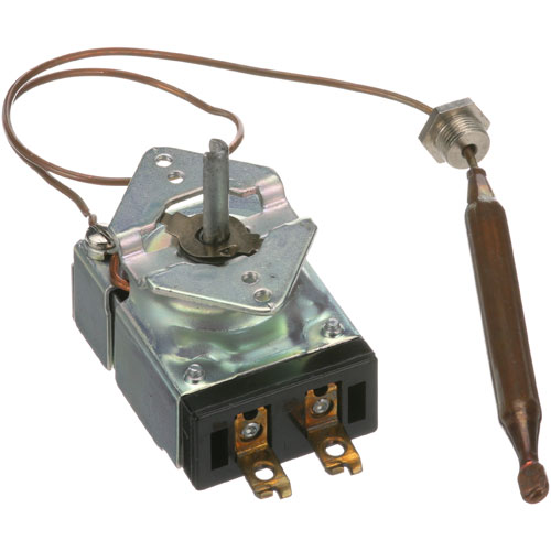Star Mfg WS-58936 Oven Thermostat K 14" CAP 60&deg;F-250&deg;F TEMP, 3/8" X 4-1/2" BULB, 2-3/8" DIA, Knob, Flat-Up 187" MOUNT