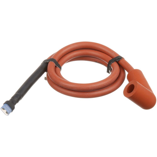 Hobart 844130-00001 30" Ignition  Red Cable W/ 90 Deg Spark Plug Boot & Encapsulated Push-On Connector