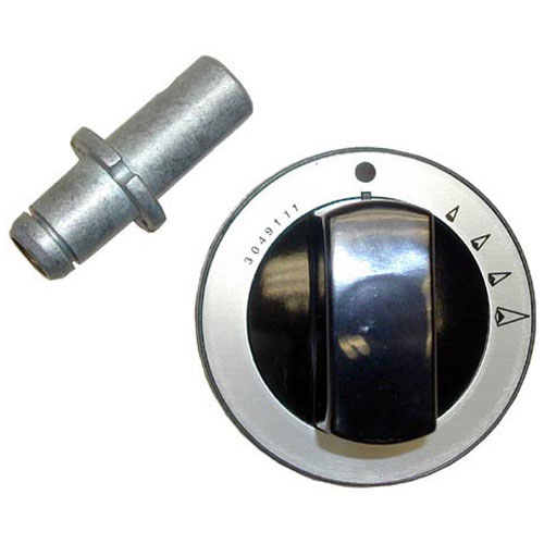 Garland 2522100 Gray Burner Valve Indicator Knob W/Protrusion, 2-3/16" DIA, Mount .262", Position Up/Down, 1" Protrusion for .25" D-STEM Flat Up