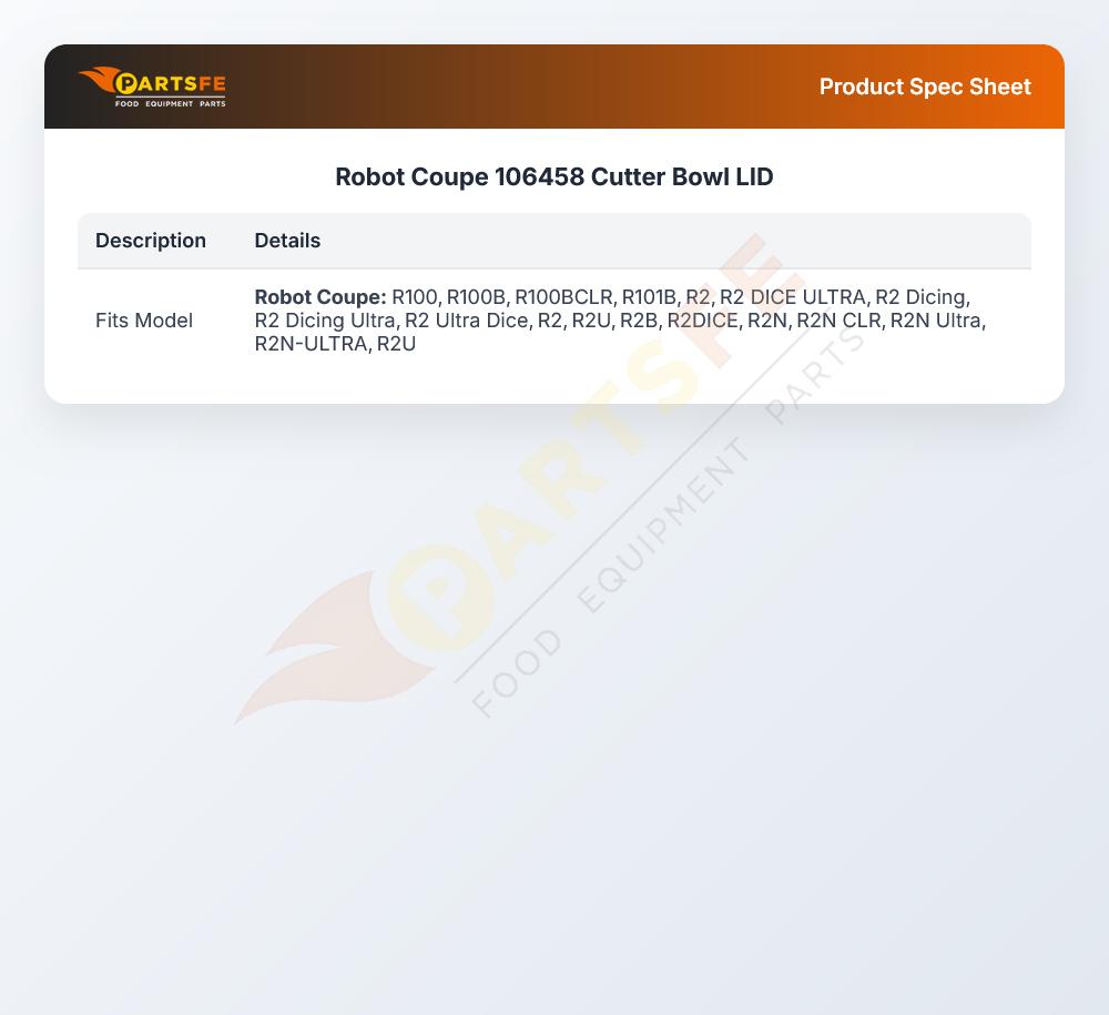 Robot Coupe 106458 Cutter Bowl LID