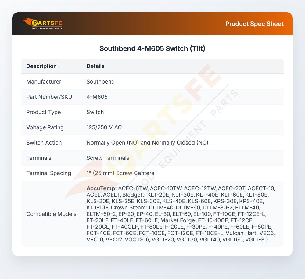 Southbend 4-M605 Interlock Microswitch