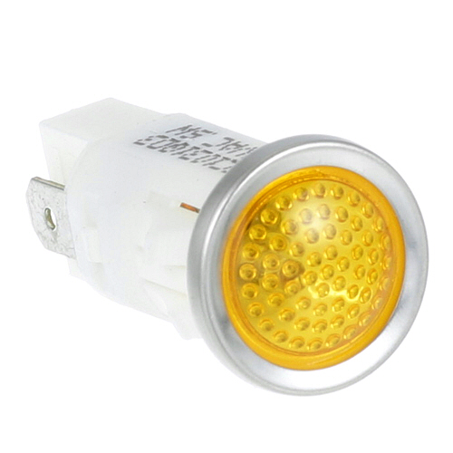 Hatco HT2-19-152 Amber Signal Light 250V W/ 1/2" Hole Fit, 3/16" Tabs