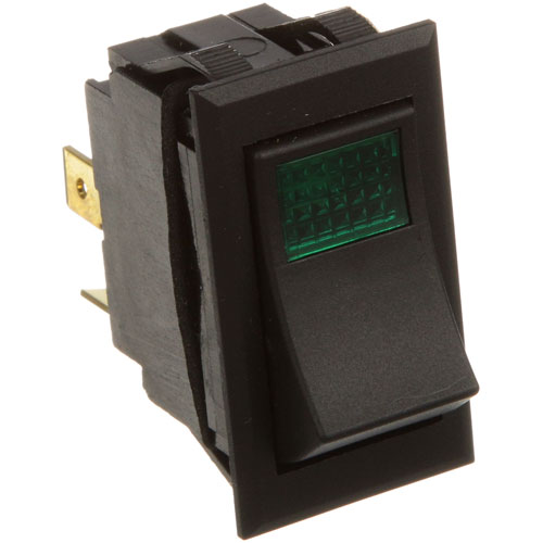 Lincoln 369432 Light Rocker Switch W/ 4x1/4" Terminal 15A 277V Green