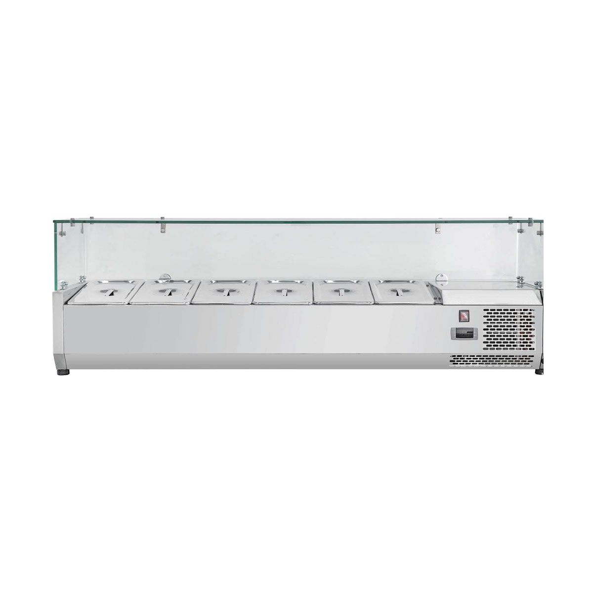 VITLIFE Commercial VVRX2000/380G 9-Pan Refrigerated Countertop Condiment Station