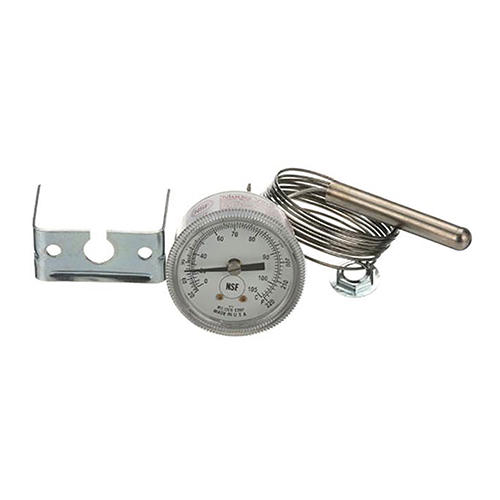 Henny Penny 25183 2" Diameter Thermometer W/ 7/16" X 3"bulb,  Rear U-Clamp Mount