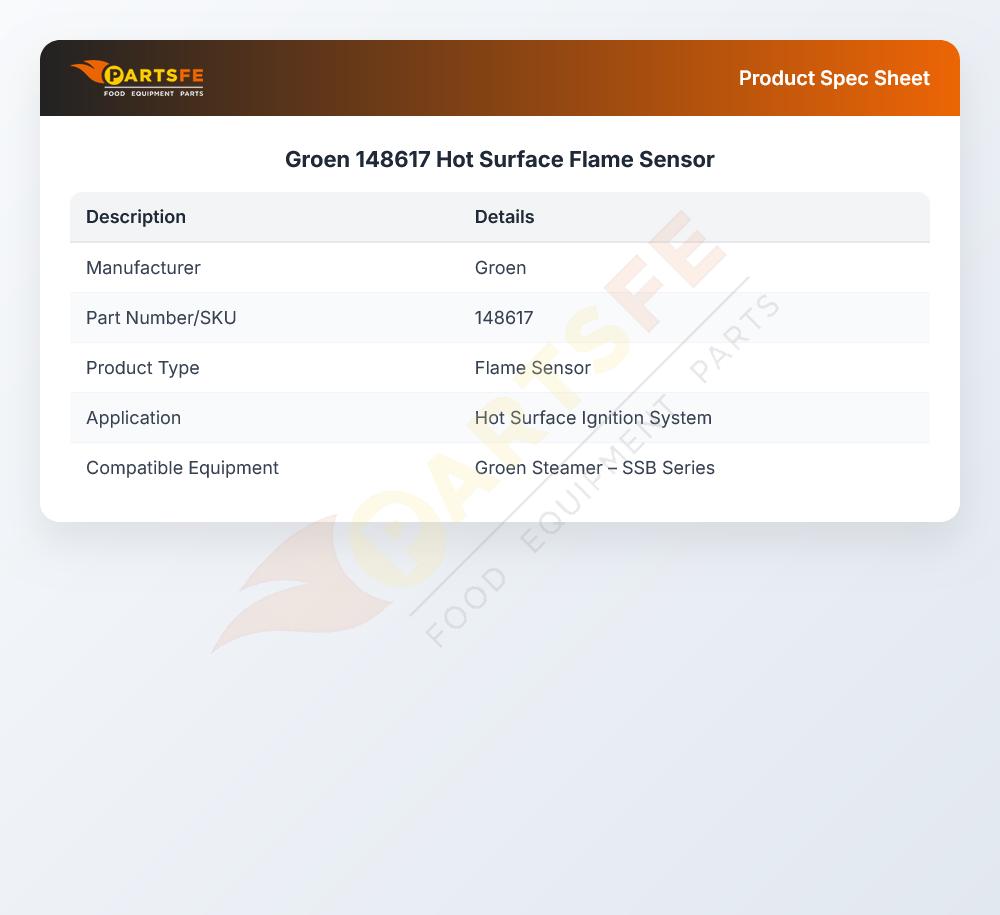 Groen 148617 Hot Surface Flame Sensor SSB
