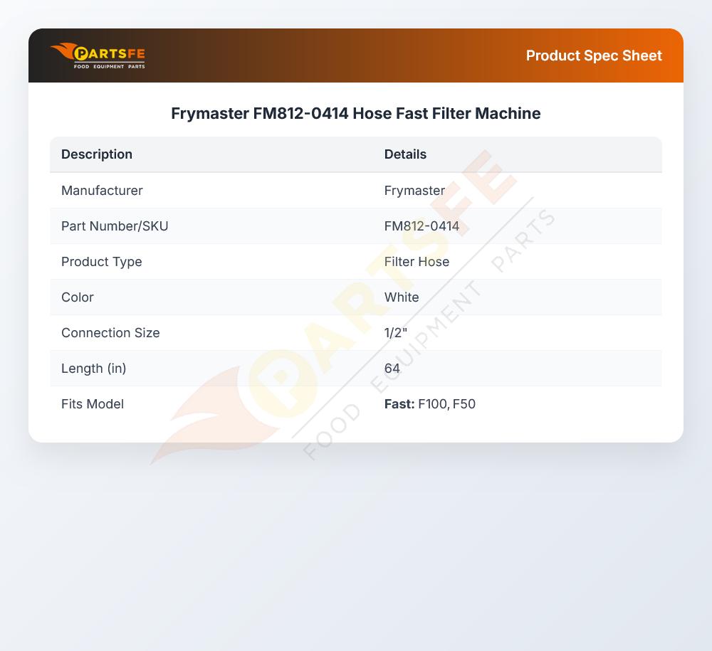 Frymaster FM812-0414 Hose Fast Filter Machine