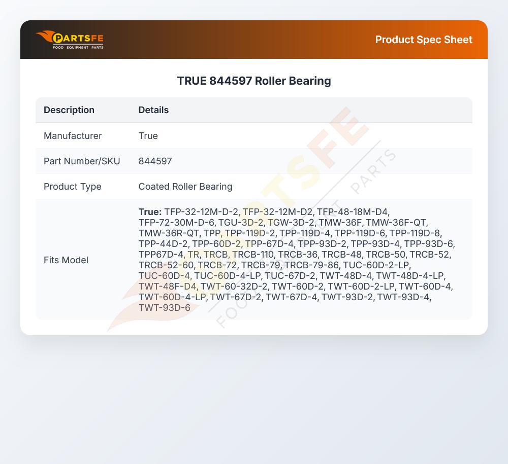 TRUE 844597 Roller Bearing