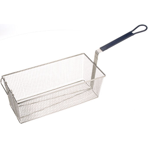 Garland 1069900 Twin Fryer Basket Blue 17-1/8" L, 8-1/4" W, 6" H Font Hook, Blue Plastic coated Handle