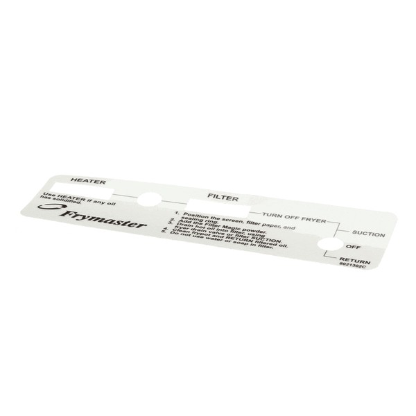 Frymaster 8021302 Switch Plate Label MPF/PF