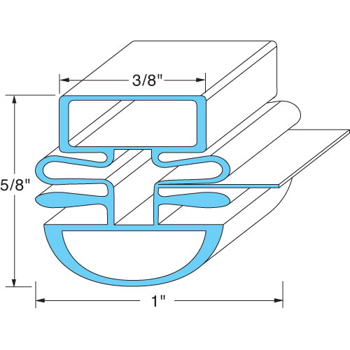 Master-Bilt MB02-70993 25.75" x 26.5" Magnetic Door Gasket with Dart Mount