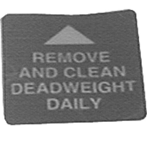 Henny Penny 16912 Dead Weight Valve Decal