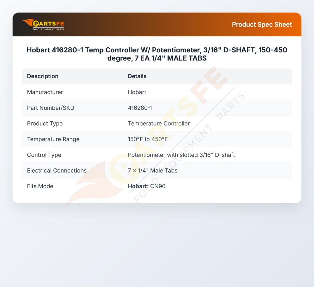 Hobart 416280-1 Temperature Controller