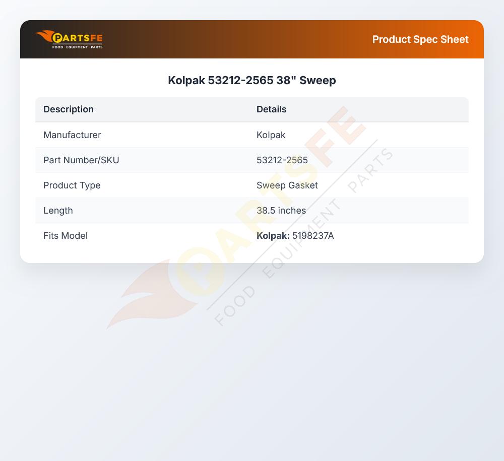 Kolpak 53212-2565 38" Sweep