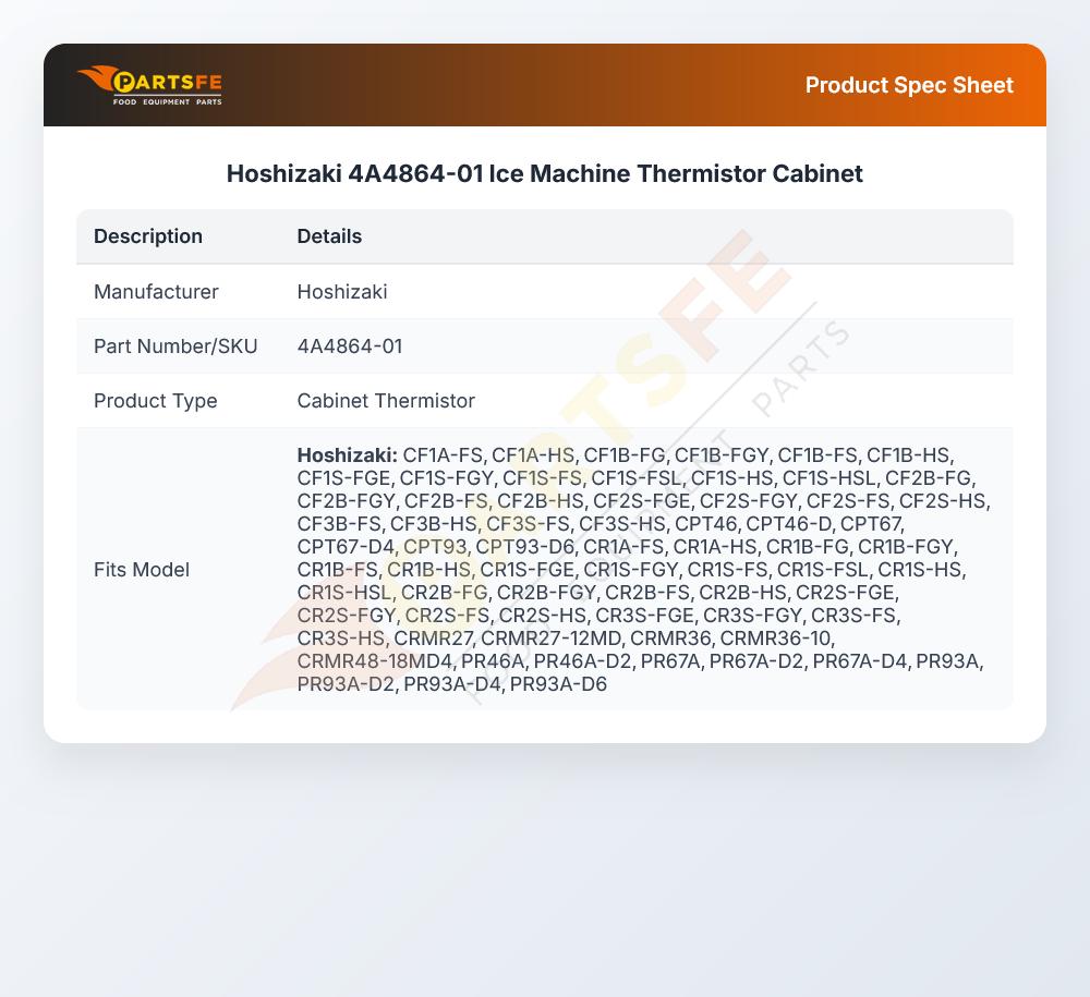 Hoshizaki 4A4864-01 Ice Machine Thermistor Cabinet