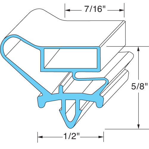 Beverage Air 712-013C-03 Refrigerator Door Gasket 27-3/4" X 53-3/4"