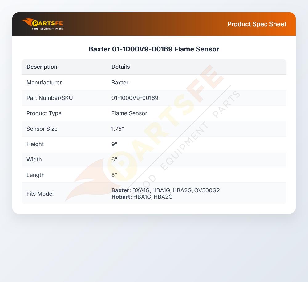 Baxter 01-1000V9-00169 Flame Sensor