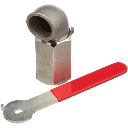 Henny Penny 21355 Fryer SS Drain Valve W/ 90 Degree Elbow Extension 1-1/2" FPT