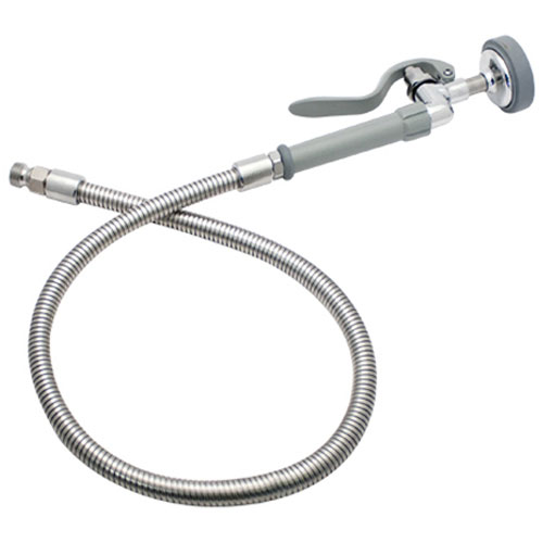 T&S Brass B100 Flexible Hose Automatic Shut-Off Valve W/Spray Head 1/2" Male Inlet 44"