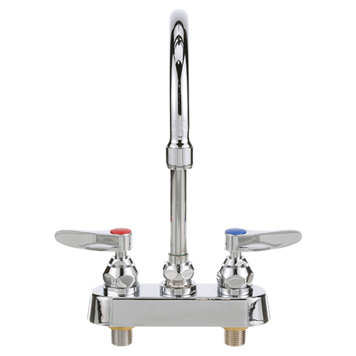T&S Brass 1141 Deck-Mount Workboard Faucet W/Swivel Gooseneck 4"