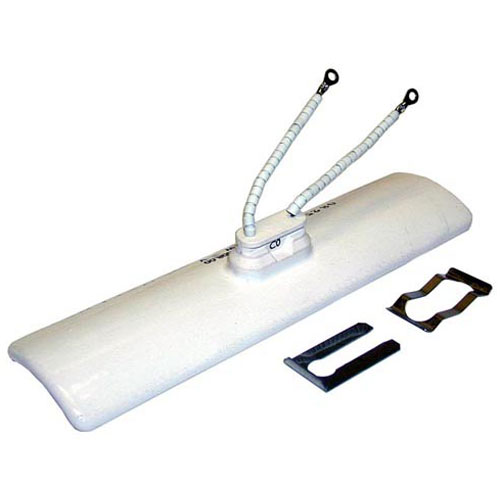 Hatco 02.07.008 White Ceramic Heater W/ 4" Wires and Ring Terminals, 10" X 2-1/2"