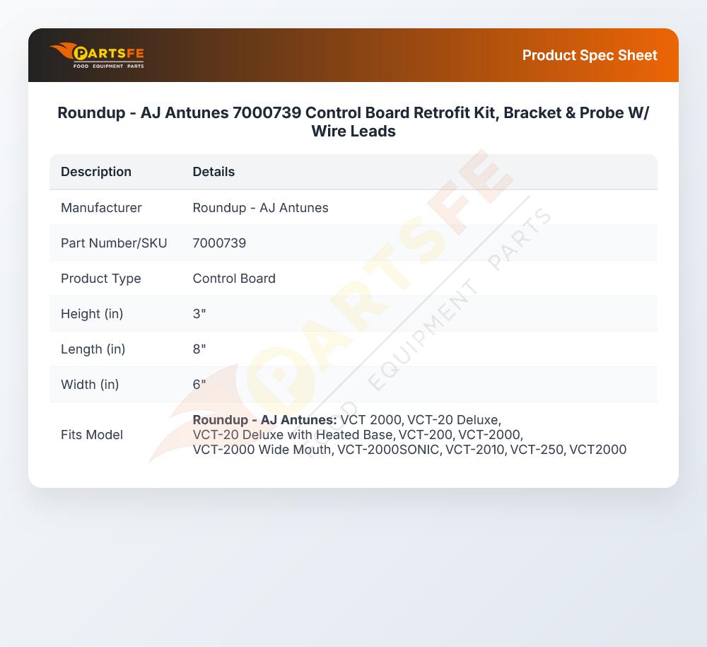 Roundup - AJ Antunes 7000739 Control Board Retrofit Kit Bracket & Probe W/Wire Leads