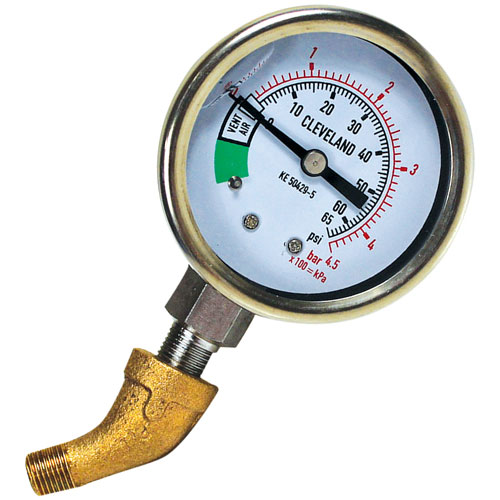Cleveland KE000714-1 Pressure Gauge Kit 0-65 PSI 45&deg; Elbow