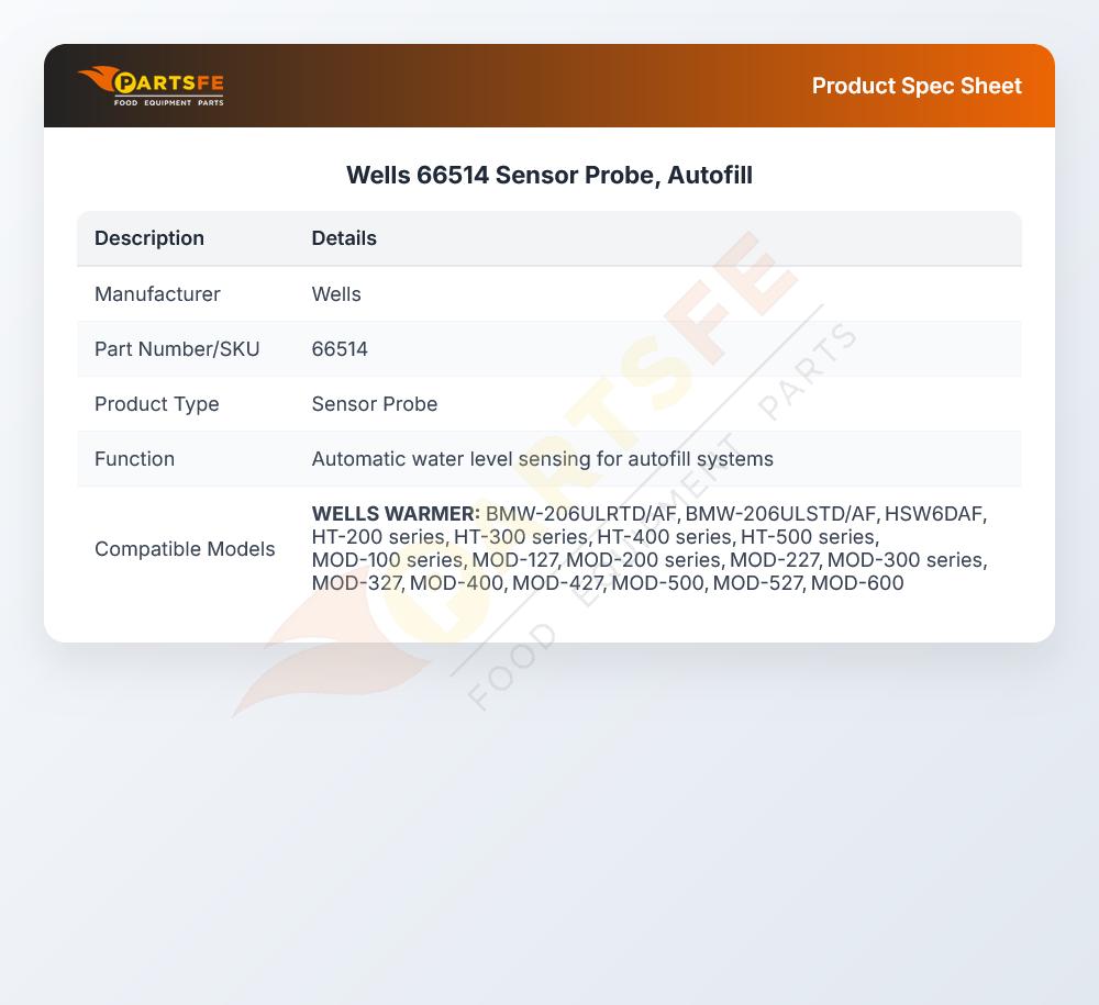 Wells 66514 Sensor Probe, Autofill