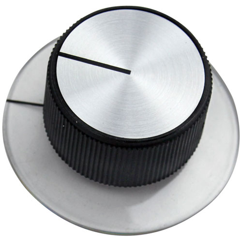Dean 810-0387 Pointer Knob 1-3/4: DIA, Mount .187", Position Up, D-STEM