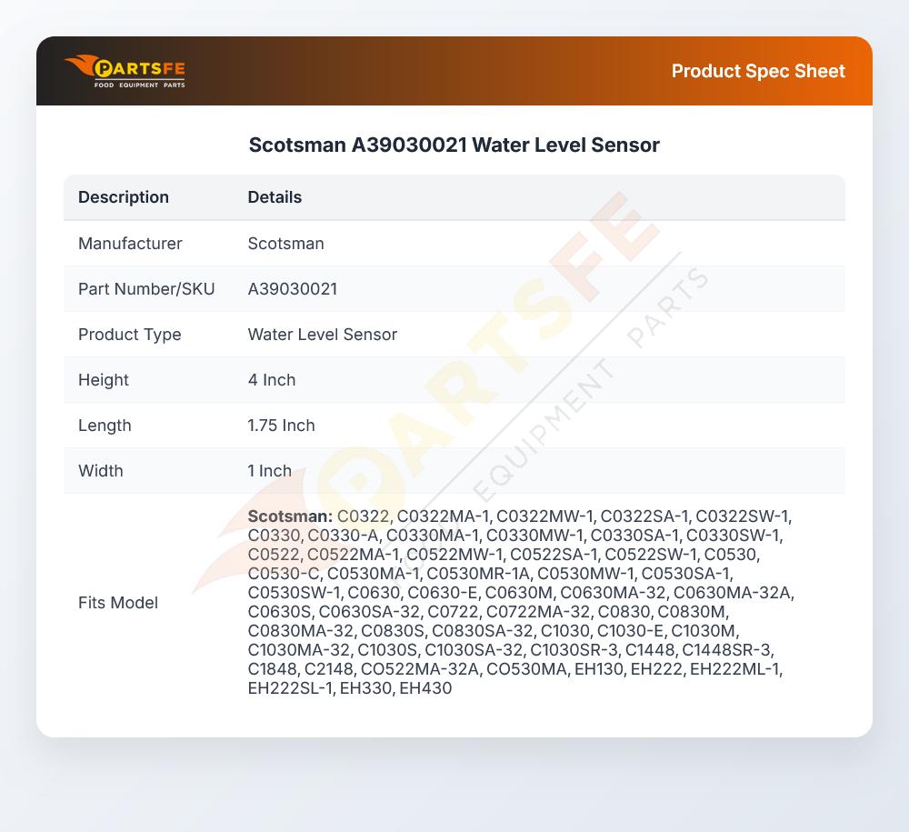 Scotsman A39030021 Water Level Sensor