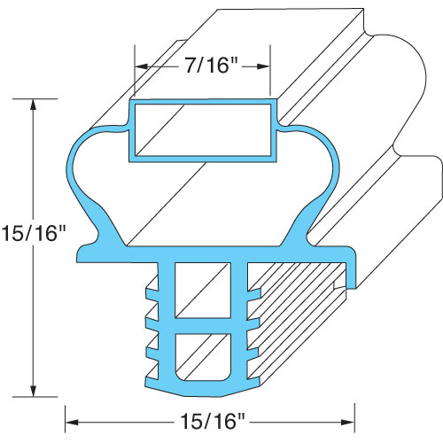 Delfield 1701190 Door Gasket 10-7/8" X 16-7/8"