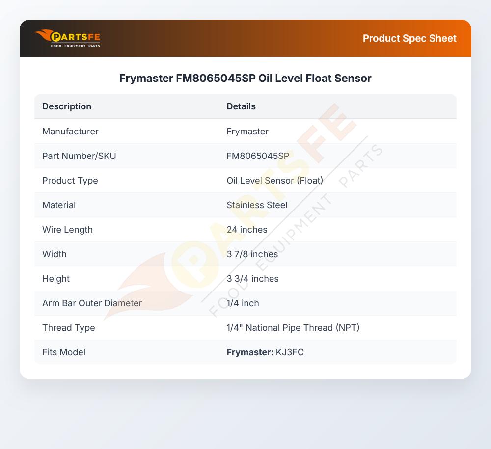 Frymaster FM8065045SP Oil Level Float Sensor