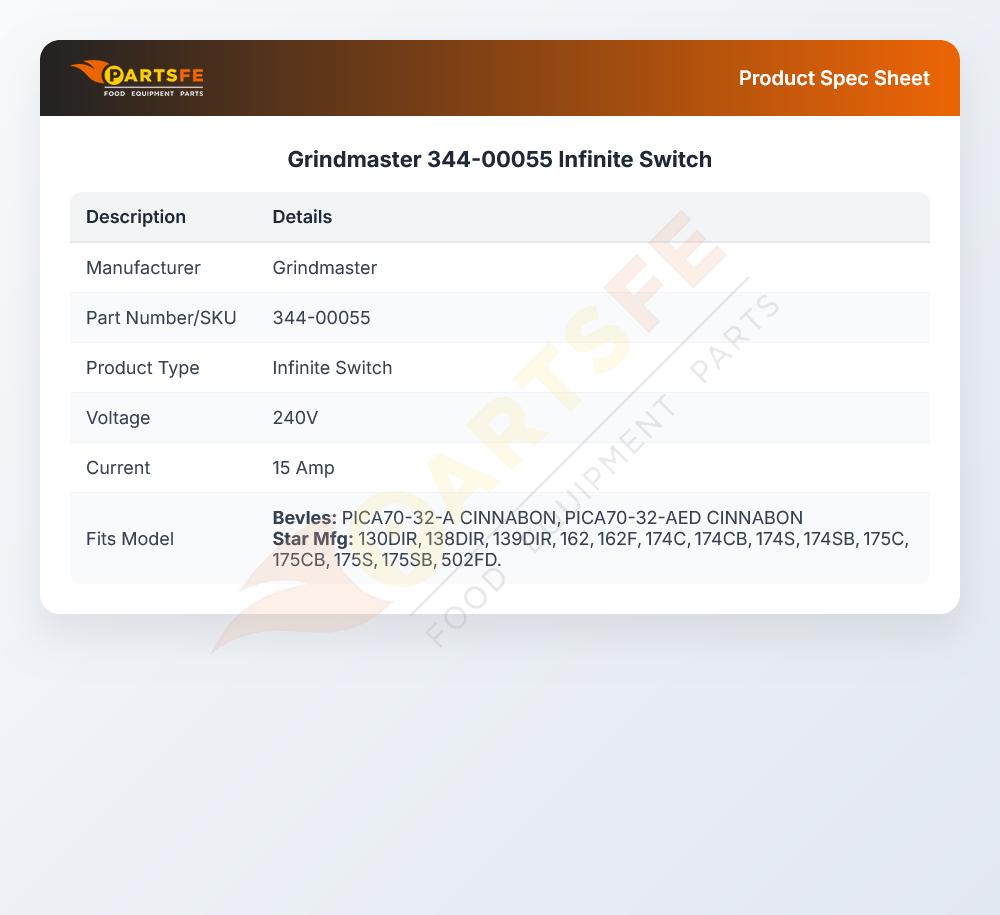 Grindmaster 344-00055 Infinite Switch