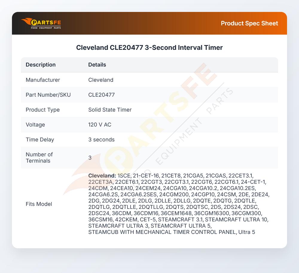 Cleveland CLE20477 3-Second Interval Timer