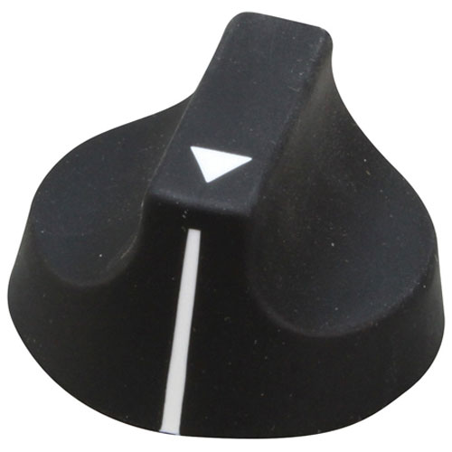 Alto-Shaam KN26568 Thermostat Control Black Indicator  Knob, 1-7/8" DIA, 3/16" D-Stem Flat Down