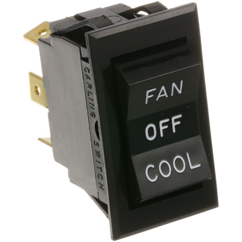 Montague 20318-1 DPDT Black Rocker Switch Fits Hole 7/8" On/Off/On 20A/125V/277V