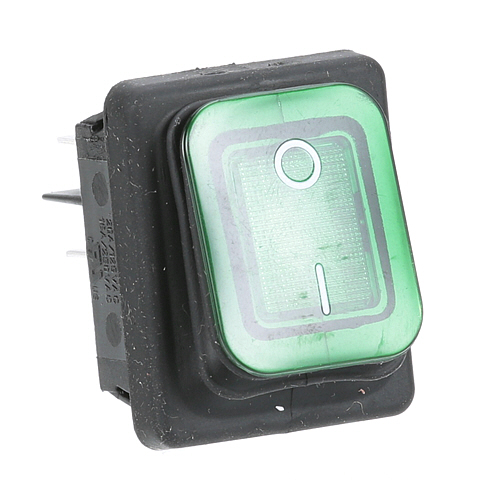 Prince Castle 78-233S Green Lighted Rocker Switch W/ 4x1/4" Tab Terminals