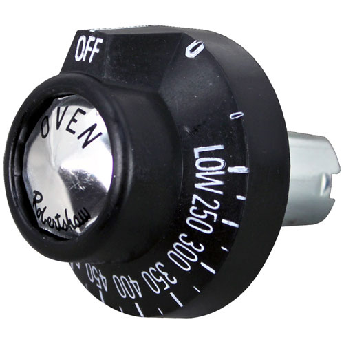 Dynamic Cooking Systems 14005-2 BJ Thermostat Knob, 1-15/16" DIA, OFF-LOW-250-500F, Mount 11/16", 1-3/16" Protrusion