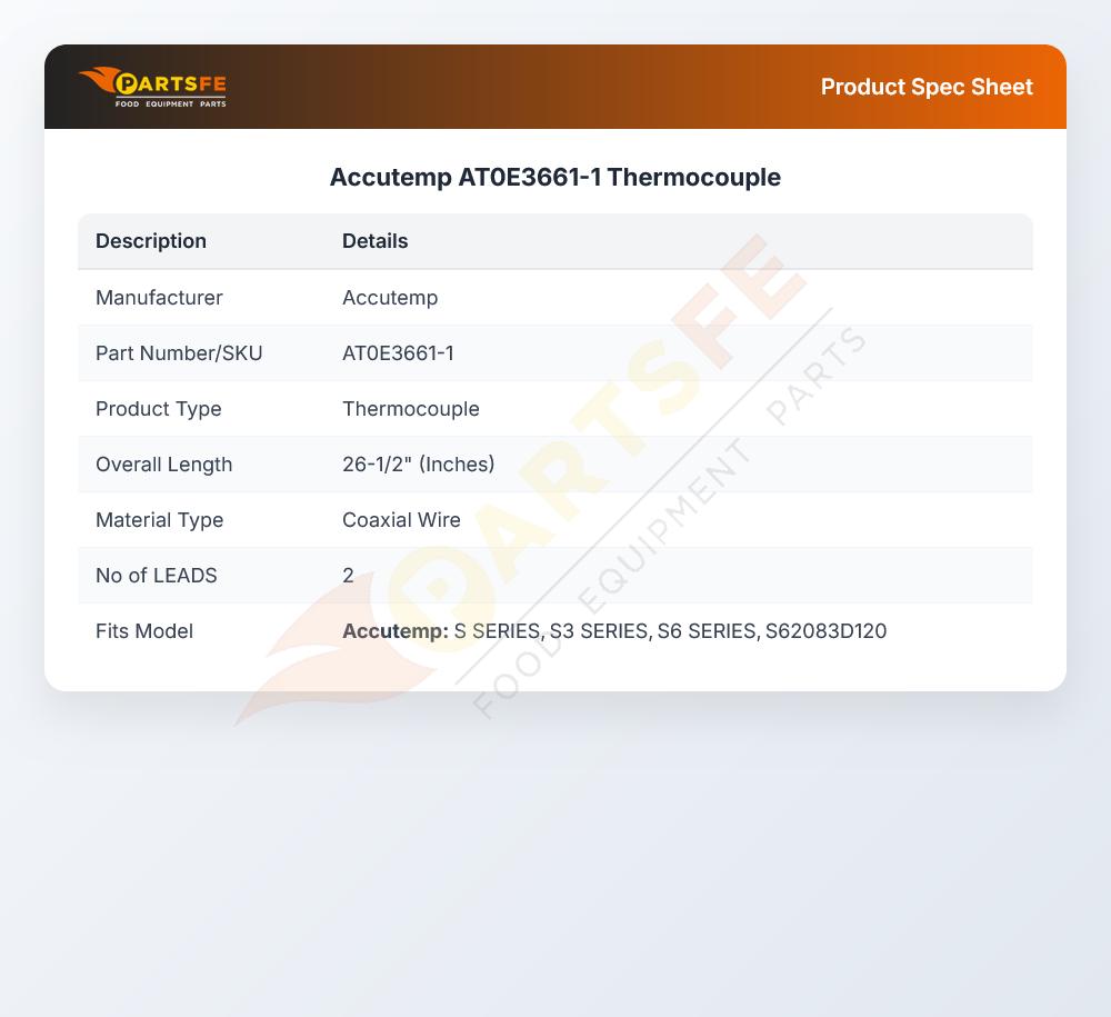 Accutemp AT0E3661-1 Thermocouple