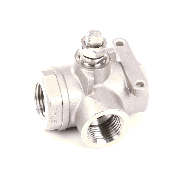 Pitco 60207501 3-Way Ball Valve 1/2" NPT Stainless Steel