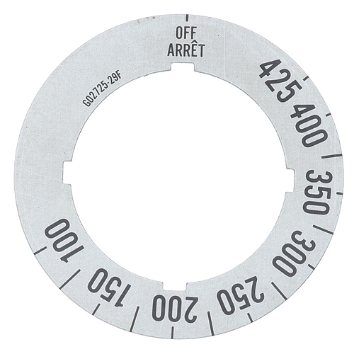 Garland G0272529 Dial Insert 100&deg;F To 425&deg;F
