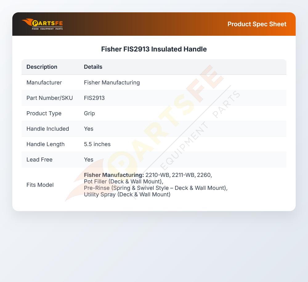 Fisher FIS2913 Insulated Handle