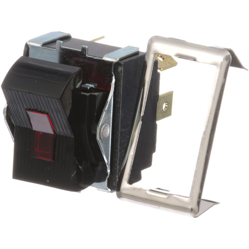 Wittco AD-213 Red Lighted Rocker Switch W/ 4x1/4" Tab Terminal